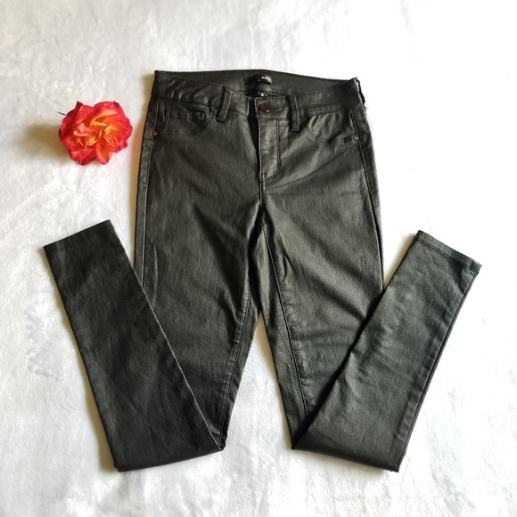 Sleek | Aqua Faux Leather High Rise Legging - Picture 3 of 5